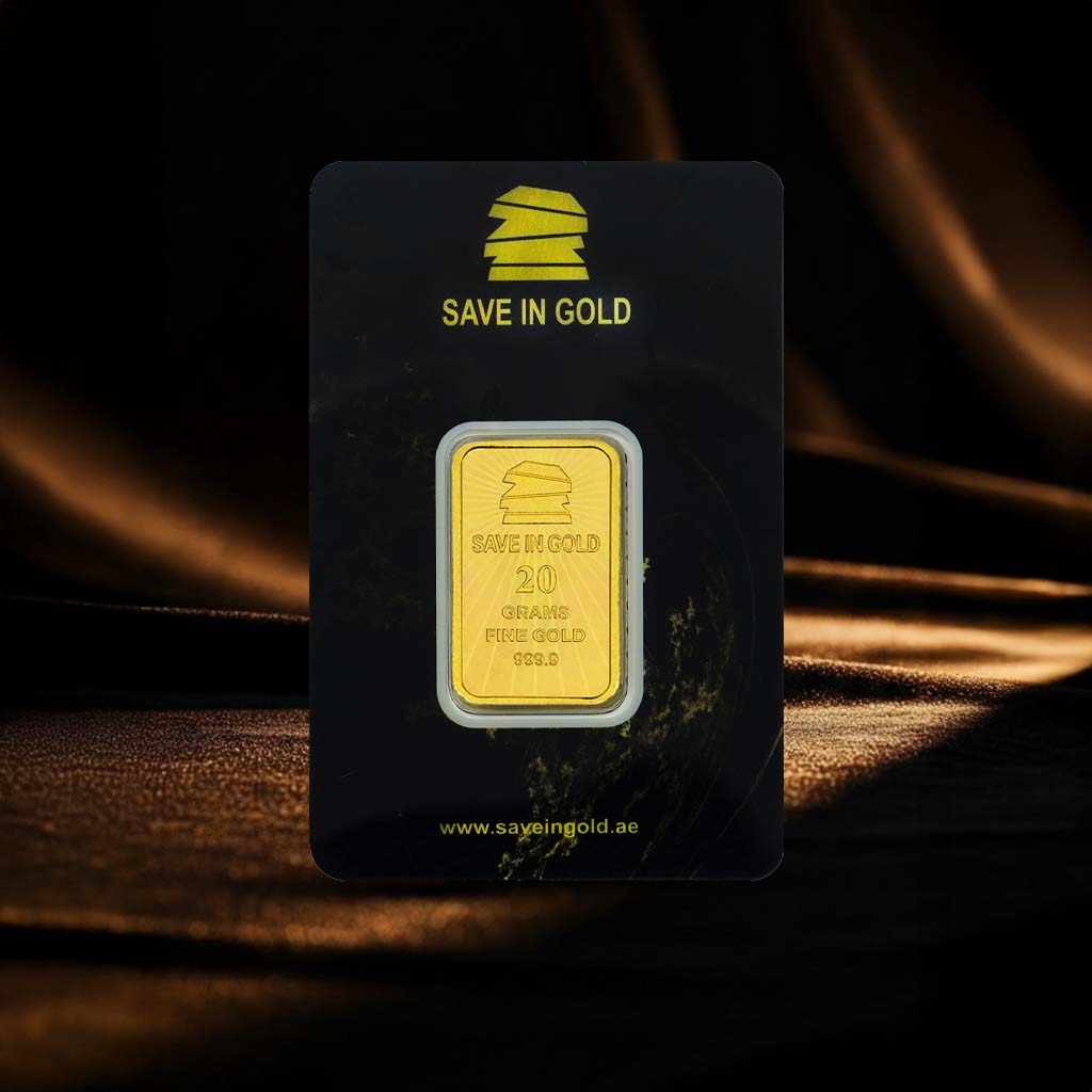 20 Grams Flower Motif Gold Bar